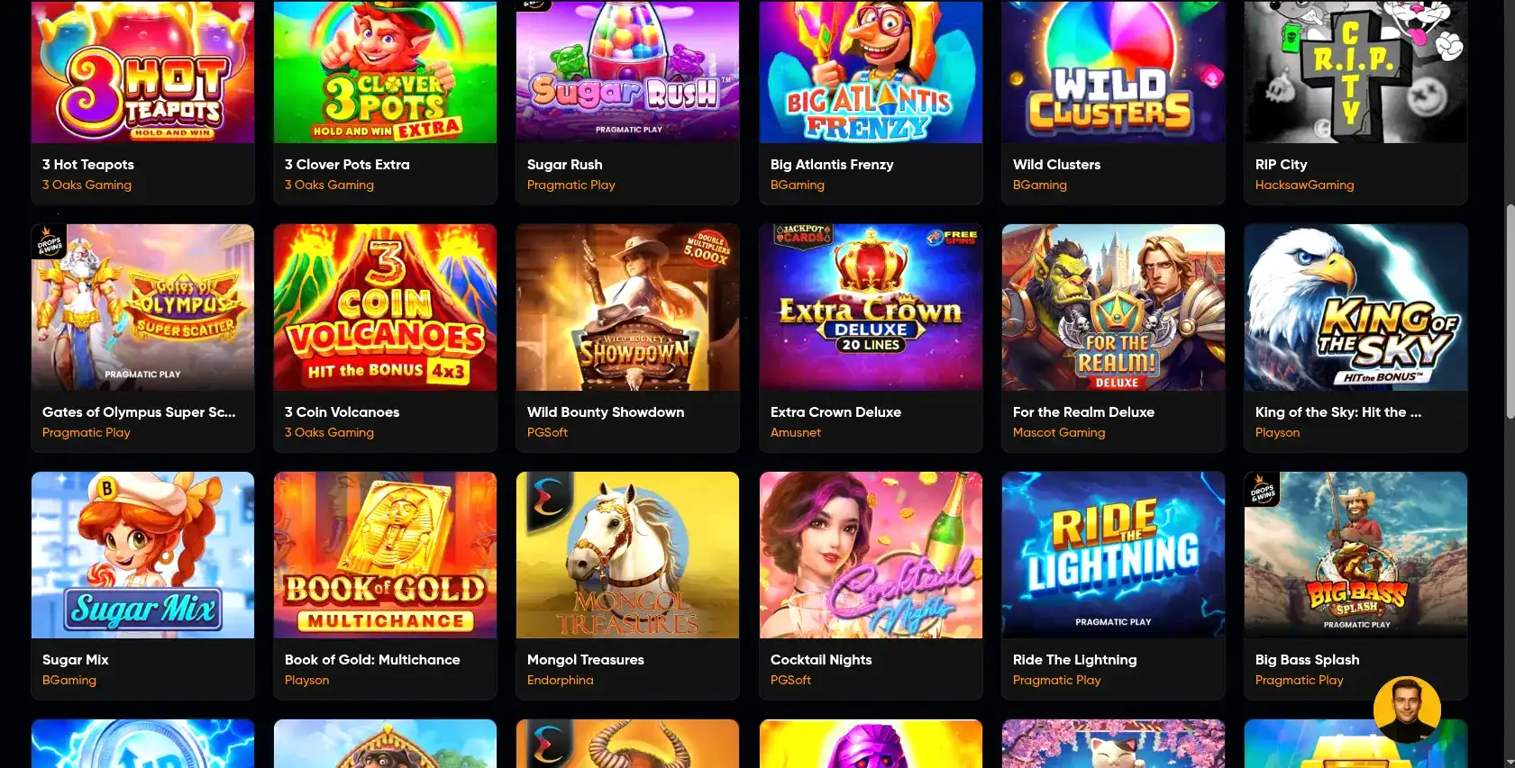 Платформа Gizbo casino, экран приветствия